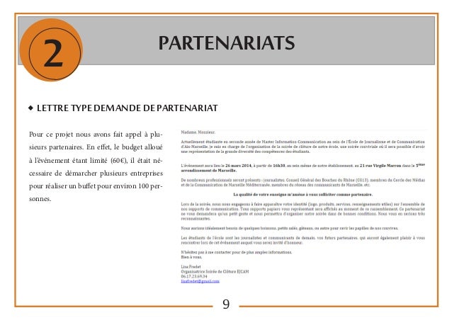 Modele de lettre type - mail - demande de partenariat