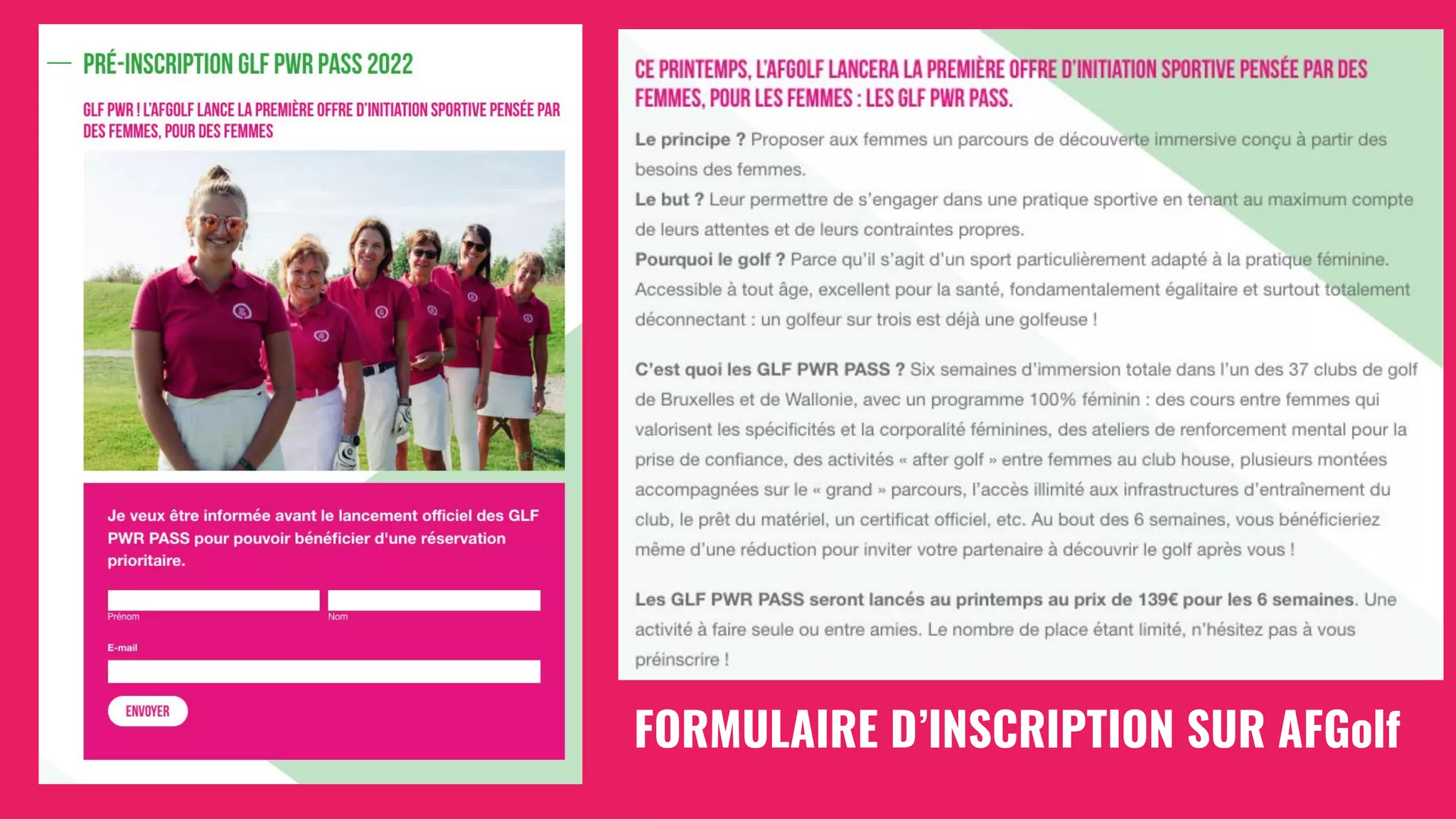 FORMULAIRE D’INSCRIPTION SUR AFGolf
 
