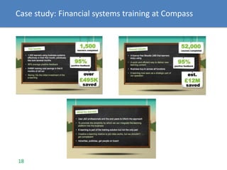 18
Case study: Financial systems training at Compass
 
