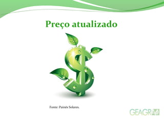 Preço atualizado
Fonte: Painés Solares.
 