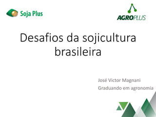Desafios da sojicultura
brasileira
José Victor Magnani
Graduando em agronomia
 