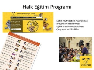 Halk Eğitim Programı
•Eğitim müfredatının hazırlanması
•Broşürlerin hazırlanması
•Eğitim sitesinin oluşturulması
•Çalıştaylar ve Etkinlikler
 