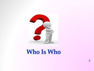 Who Is Who 
5 
 