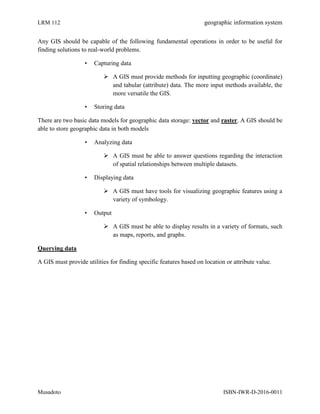 INTRODUCTION GEOGRAPHIC INFORMATION SYSTEM | PDF