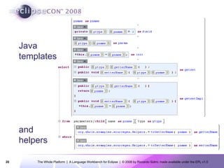The Whole Platform A Language Workbench for Eclipse | PPT