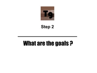 What are the goals ?
Step 2
 