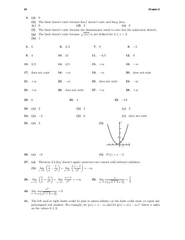 Chapter 2 Limits And Continuity Section 22 Exercises Answers Exercise Poster