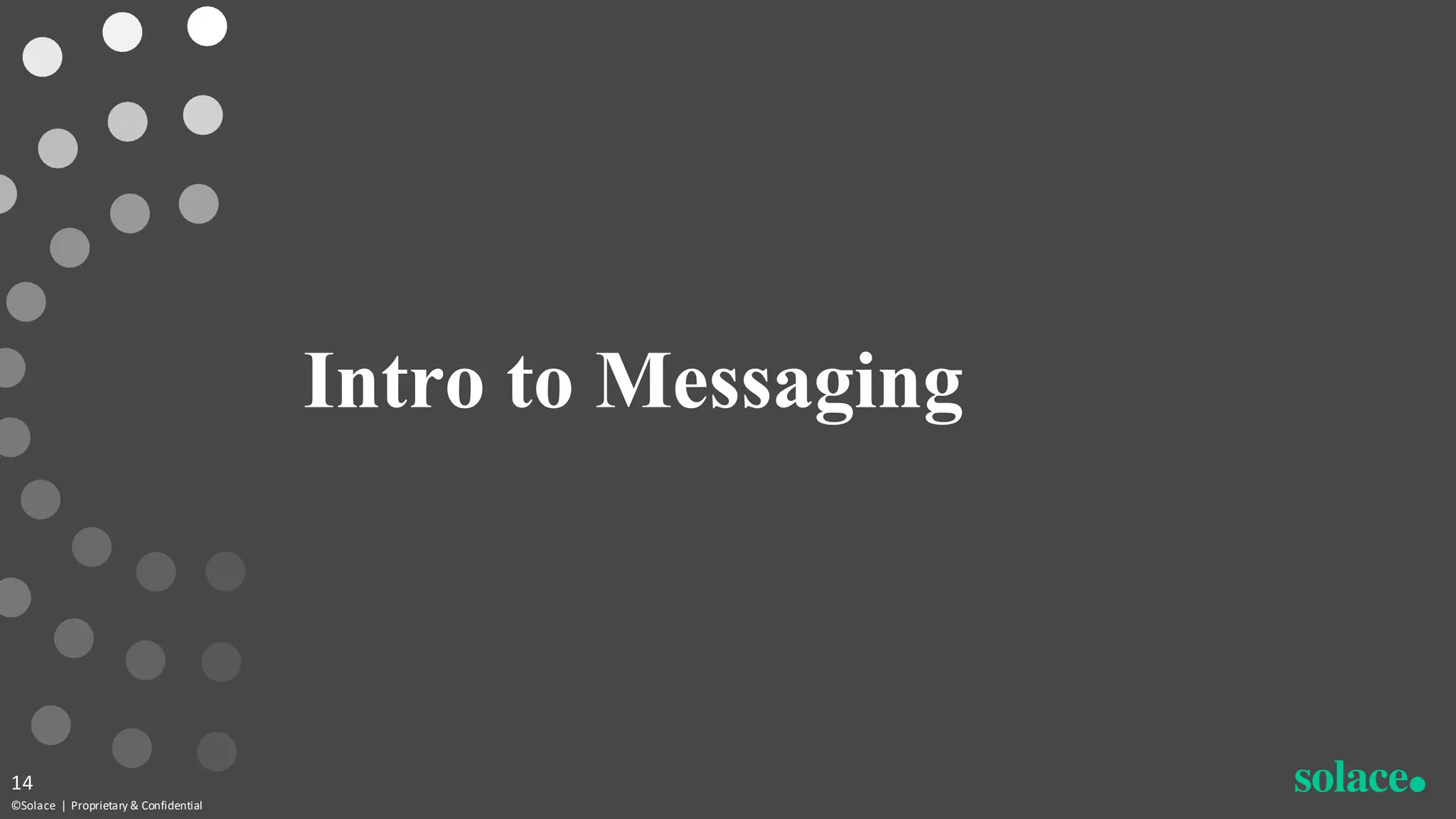 Intro to Messaging
©Solace | Proprietary & Confidential
14
 