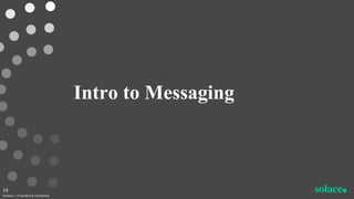 Intro to Messaging
©Solace | Proprietary & Confidential
14
 