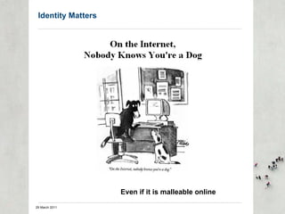 Identity Matters Even if it is malleable online 29 March 2011 