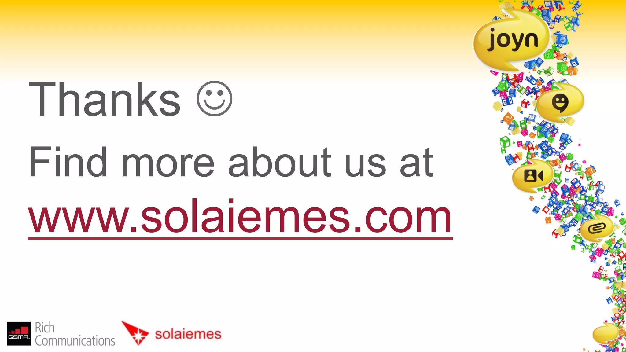 Thanks J
Find more about us at
www.solaiemes.com
 