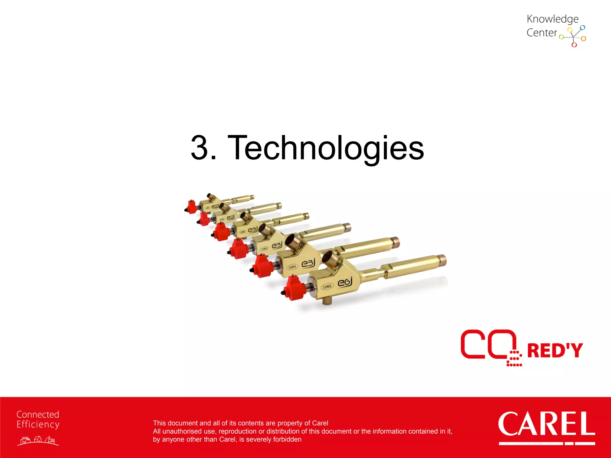 This document and all of its contents are property of Carel
All unauthorised use, reproduction or distribution of this document or the information contained in it,
by anyone other than Carel, is severely forbidden
3. Technologies
 