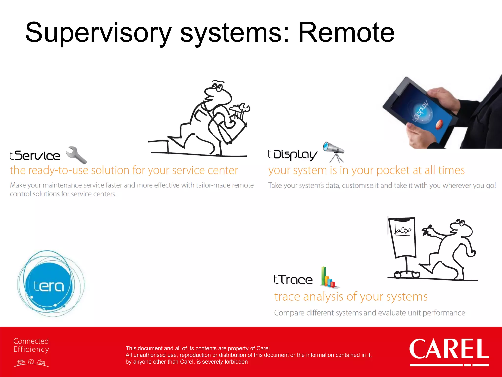 This document and all of its contents are property of Carel
All unauthorised use, reproduction or distribution of this document or the information contained in it,
by anyone other than Carel, is severely forbidden
Supervisory systems: Remote
 
