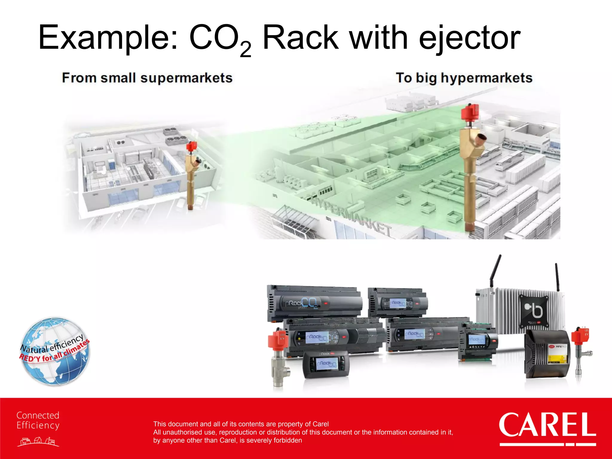 This document and all of its contents are property of Carel
All unauthorised use, reproduction or distribution of this document or the information contained in it,
by anyone other than Carel, is severely forbidden
Example: CO2 Rack with ejector
 