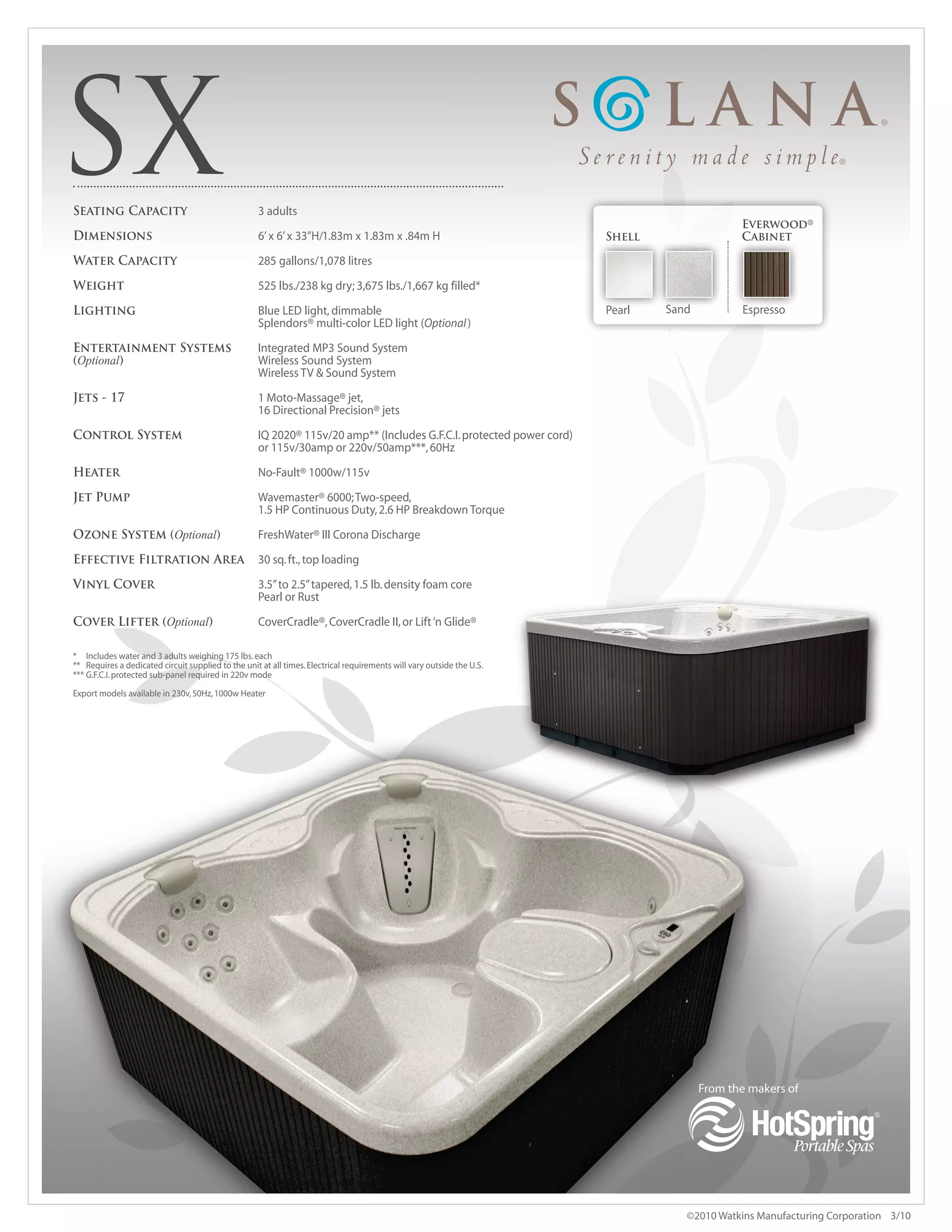 Solana sx sell sheet | PDF