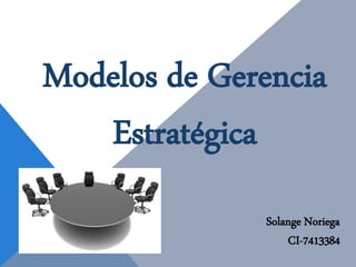 Solange Noriega
CI-7413384
Modelos de Gerencia
Estratégica
 
