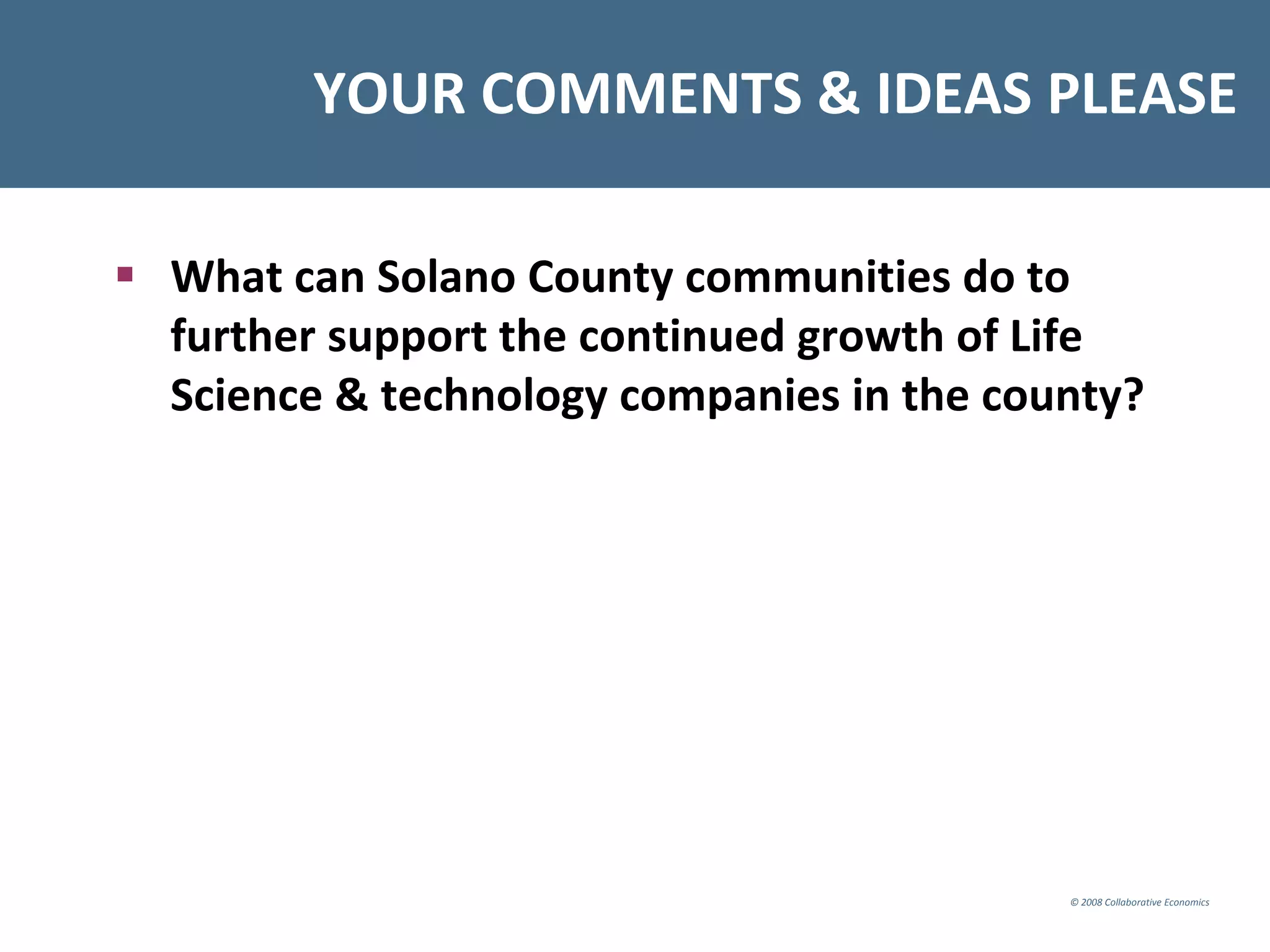 Solano Life Sciences May 13, 09 Major Employers Group