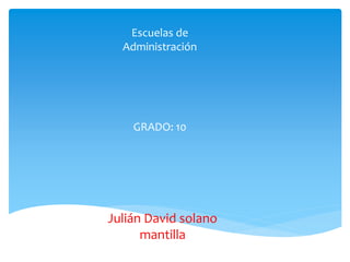 Escuelas de
Administración
Julián David solano
mantilla
GRADO: 10
 