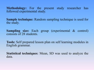 Self learning modules for students and teachers | PPTX