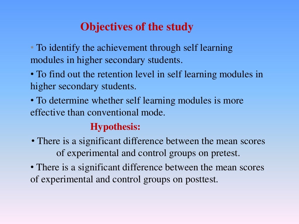 Self learning modules for students and teachers