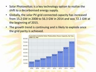 Solar power plants for generation of electricity | PPTX