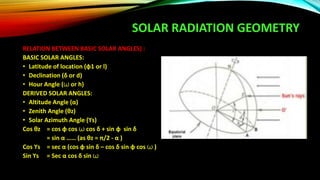 Solar Angle Example Science Solar energy | PPTX