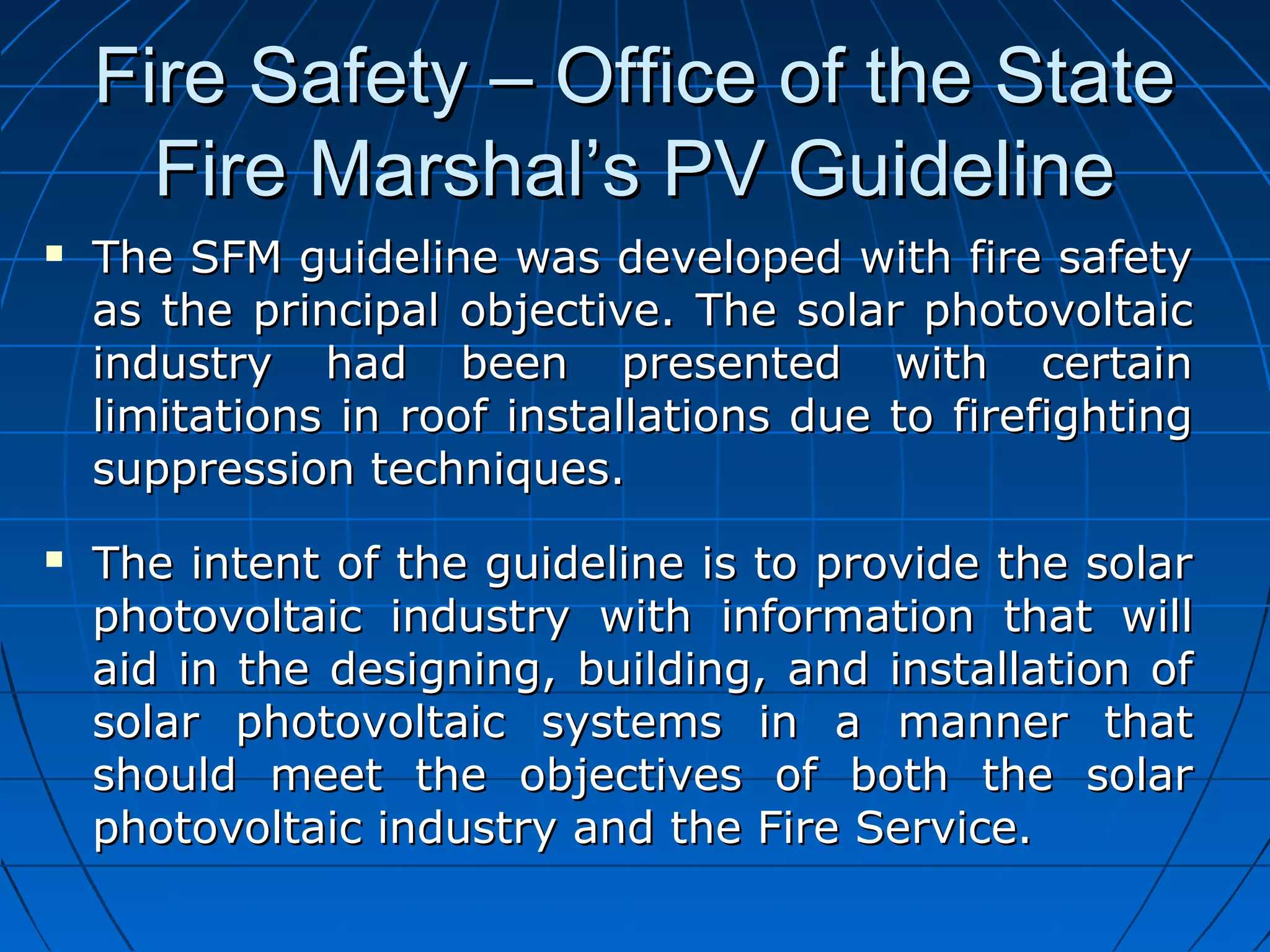 Solar Fire Code Solar PV fire safety | PPT