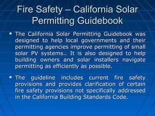 Solar Fire Code Solar PV fire safety | PPT