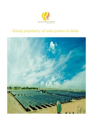 Rising popularity of solar power in India 
 