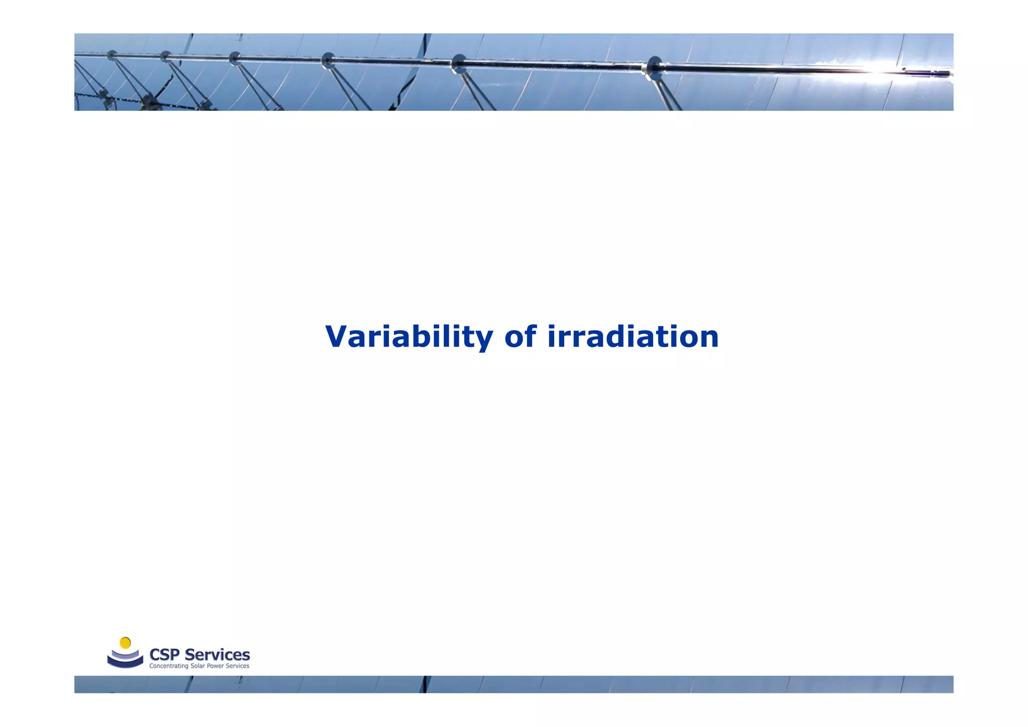 Variability of irradiation

 