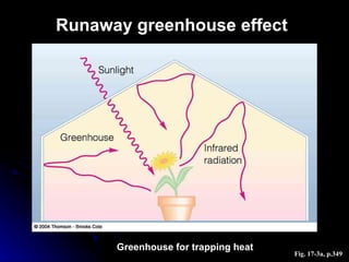 Fig. 17-3a, p.349 Greenhouse for trapping heat Runaway greenhouse effect 