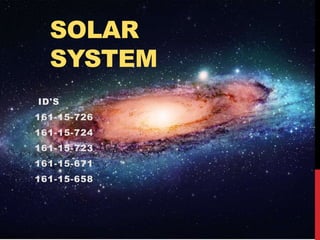 SOLAR
SYSTEM
ID'S
161-15-726
161-15-724
161-15-723
161-15-671
161-15-658
 