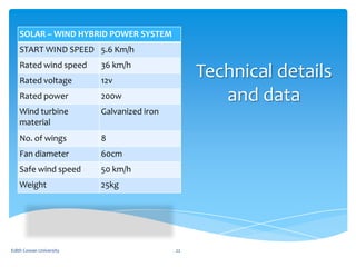 Solar wind hybrid power system ppt | PPTX