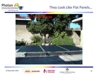 45/"*G..X*G$X/*+#),*A)%/#2m*
Greater than the critical angle
Photo by Greg P. Smestad
>B*S.L/1T/'*?Q>?* >Q*
 