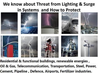 We know about Threat from Lighting & Surge
in Systems and How to Protect
 