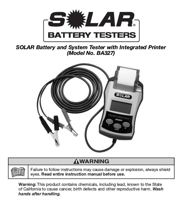 SOLAR BA327 202000 CCA Electronic Battery and System Tester with pri…