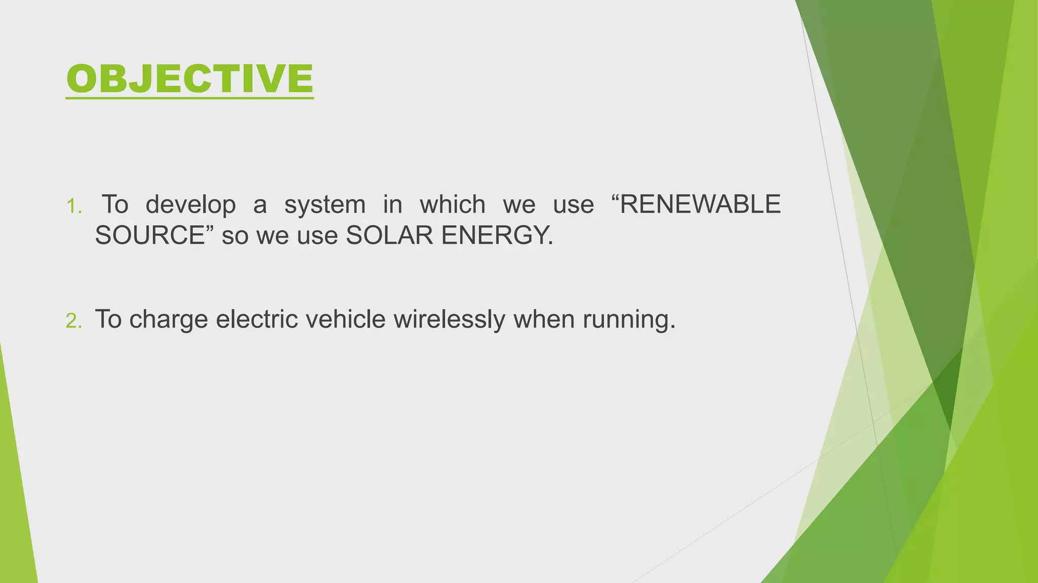 Solar based wireless charging of electric vehicle | PPTX