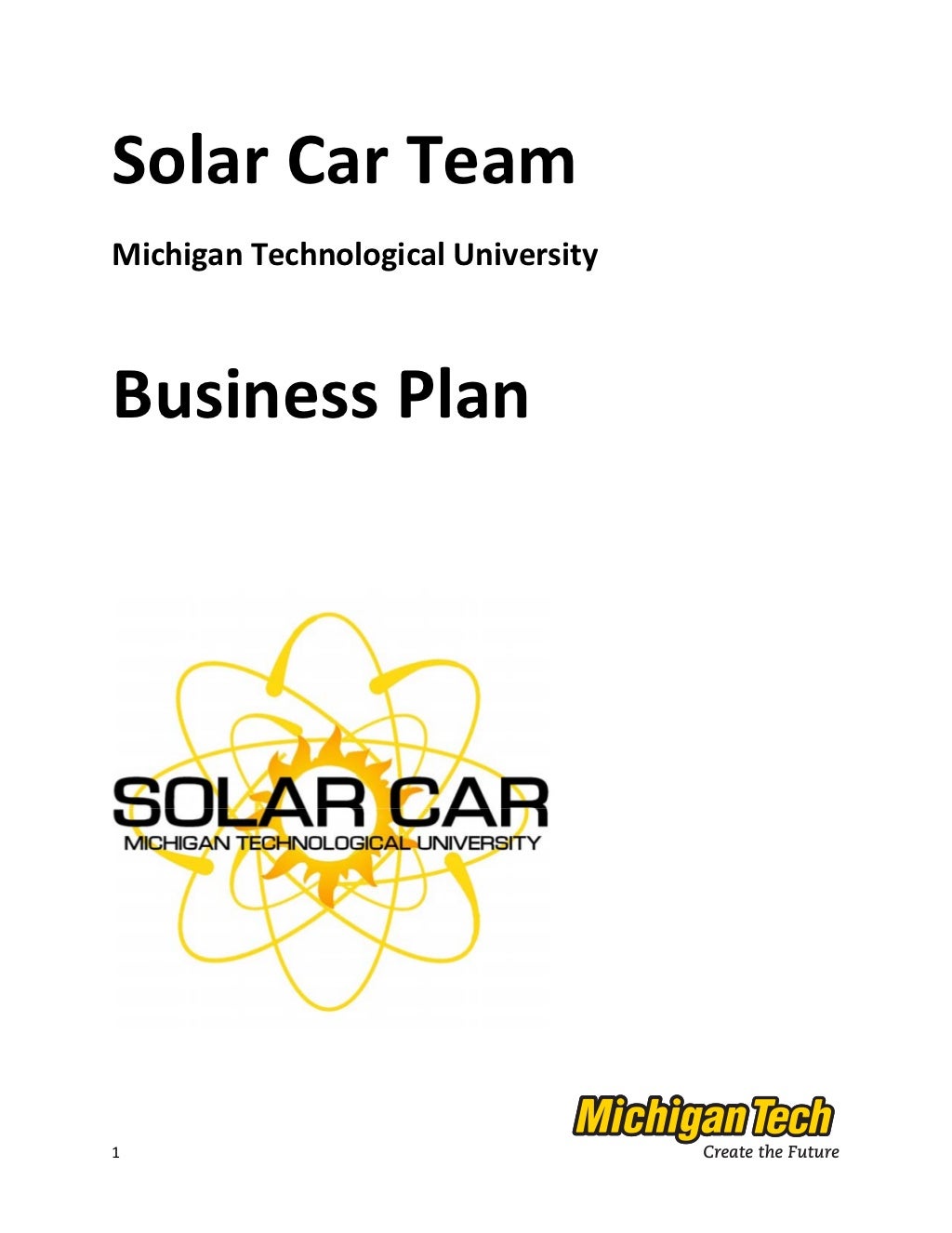 solar car business plan