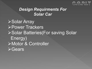 Solar Car Working Model | PPTX