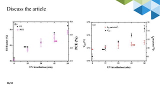 Fabrication of Organic bulk Heterojunction Solar Cell | PPTX