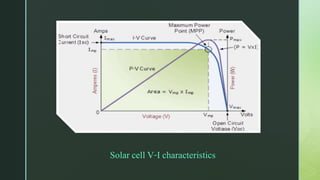 Solar cell V-I characteristics
 