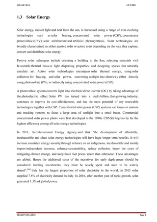 Solar Analysis Reports Examples Solar cell report | PDF