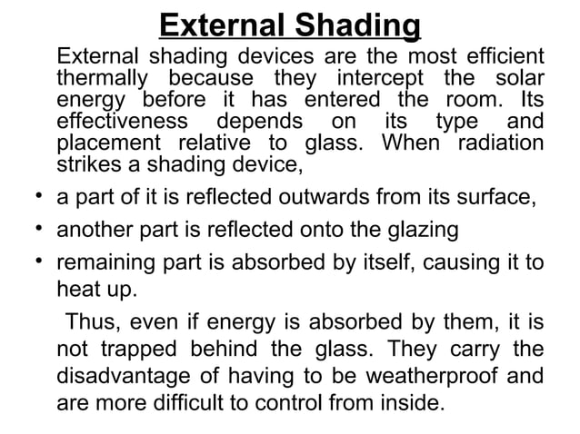 Solar control & shading devices | PPT | Indoor Environmental Quality ...