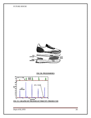 FUTURE HOUSE

FIG 20: PIEZOSHOES

FIG 21: GRAPH OF PIEZOELECTRICITY PRODUCED

Dept of EE, DTU

26

 