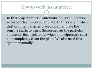Solar dust cleaning system | PPTX