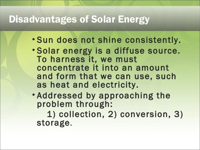 disadvantages of solar energy