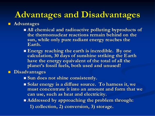 disadvantages of solar energy