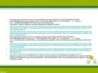 • https://www.google.de/search?q=solar+energy+sales&tbm=isch&ved=2ahUKEwja_76YxP7nAhXDw4UKHT6jAZ0Q2-
cCegQIABAA&oq=solar+energy+sale&gs_l=img.1.0.0i19l2.1062.18996..20543...0.0..0.203.699.2j2j1......0....1..gws-wiz-
img.......35i39j0i67j0j0i30j0i8i30i19.03nnDyixL9Y&ei=-WteXpqfHsOHlwS-
xoboCQ&bih=723&biw=1496&client=opera&hs=RgW#imgrc=OX8SgMQYUn68mM
• https://www.google.de/search?q=solar+panels+night&client=opera&hs=x2B&sxsrf=ALeKk03MGgwmkeH8uzZEBDrRhUIF4872HQ:15832
46440236&source=lnms&tbm=isch&sa=X&ved=2ahUKEwiA36XNxP7nAhWQi1wKHfIDD6IQ_AUoAXoECAwQAw&biw=1496&bih=723#i
mgrc=JcBm9djo2CBC_M
• https://www.google.de/search?q=Disposal+of+PV+cells&client=opera&hs=L5B&sxsrf=ALeKk03EtKonbCAc6nDyPNHiZb51U38uqw:1583
246588041&source=lnms&tbm=isch&sa=X&ved=2ahUKEwi1heOTxf7nAhWITsAKHSh_ARAQ_AUoAXoECA8QAw&biw=1496&bih=723#i
mgrc=o_YnpEW77hku8M
• https://www.google.de/search?q=solar+energy&tbm=isch&ved=2ahUKEwjp6-6Uxf7nAhVHihoKHTxPBskQ2-
cCegQIABAA&oq=solar+ener&gs_l=img.1.1.35i39l2j0l8.62883.67904..68980...2.0..0.243.2085.2j6j4......0....1..gws-wiz-
img.......0i67j0i30j0i10i30.xmLvGiK5i30&ei=_mxeXun0E8eUaryemcgM&bih=723&biw=1496&client=opera&hs=L5B#imgrc=M087CrHS5F
VcwM
• https://www.google.de/search?q=sold+solar+energy&client=opera&hs=HSr&sxsrf=ALeKk00KnMWJCDW28ISsg8O_Fc4PkhXV4A:15832
46732741&source=lnms&tbm=isch&sa=X&ved=2ahUKEwjD7OLYxf7nAhXOiFwKHQxmAjwQ_AUoAnoECAwQBA&biw=1496&bih=723#i
mgrc=9nEunUnl0S5BJM
• https://www.google.de/search?q=solarzellen+kaufen&client=opera&hs=VCC&tbm=isch&sxsrf=ALeKk00E415hlNyO1nUIJoHZhaB8MnWA
Qg:1583247032781&source=lnms&sa=X&ved=0ahUKEwiH4evnxv7nAhVwMewKHcEBB1YQ_AUI8wEoAQ&biw=1496&bih=723#imgrc=
H6Q-13QoeuYuvM
• https://www.coursehero.com/file/p2cf5ij/2-SWOT-Analysis-of-Solar-Industry-21-Strengths-Solar-energy-does-not-cause/
• https://www.google.de/search?q=RIZZI+pirmasens&client=opera&hs=0eH&sxsrf=ALeKk02AfYGqndv20MjI1mblOv_roU3VsQ:158366521
9887&source=lnms&tbm=isch&sa=X&ved=2ahUKEwj8i__W3IroAhXC3KQKHUvyBTEQ_AUoAXoECBQQAw&biw=1496&bih=723#imgrc
=OdDb8Vw-xnZ5aM
 