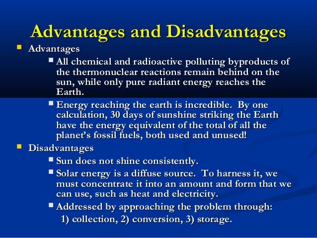 disadvantages of solar energy
