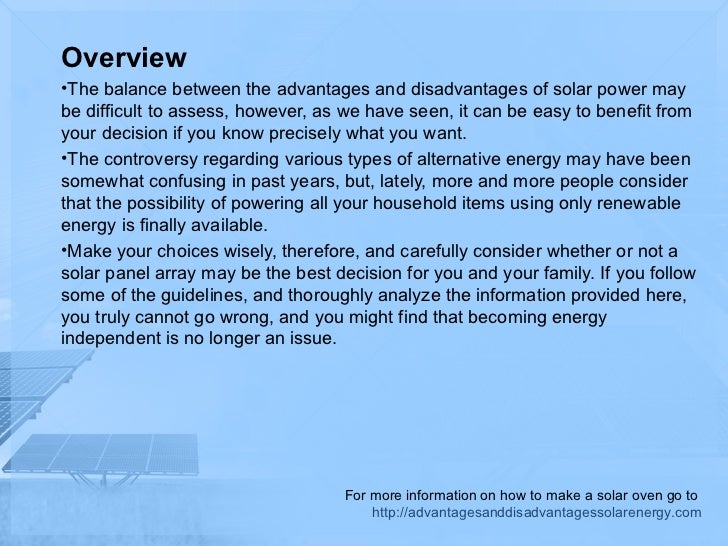 Solar Energy Advantages And Disadvantages